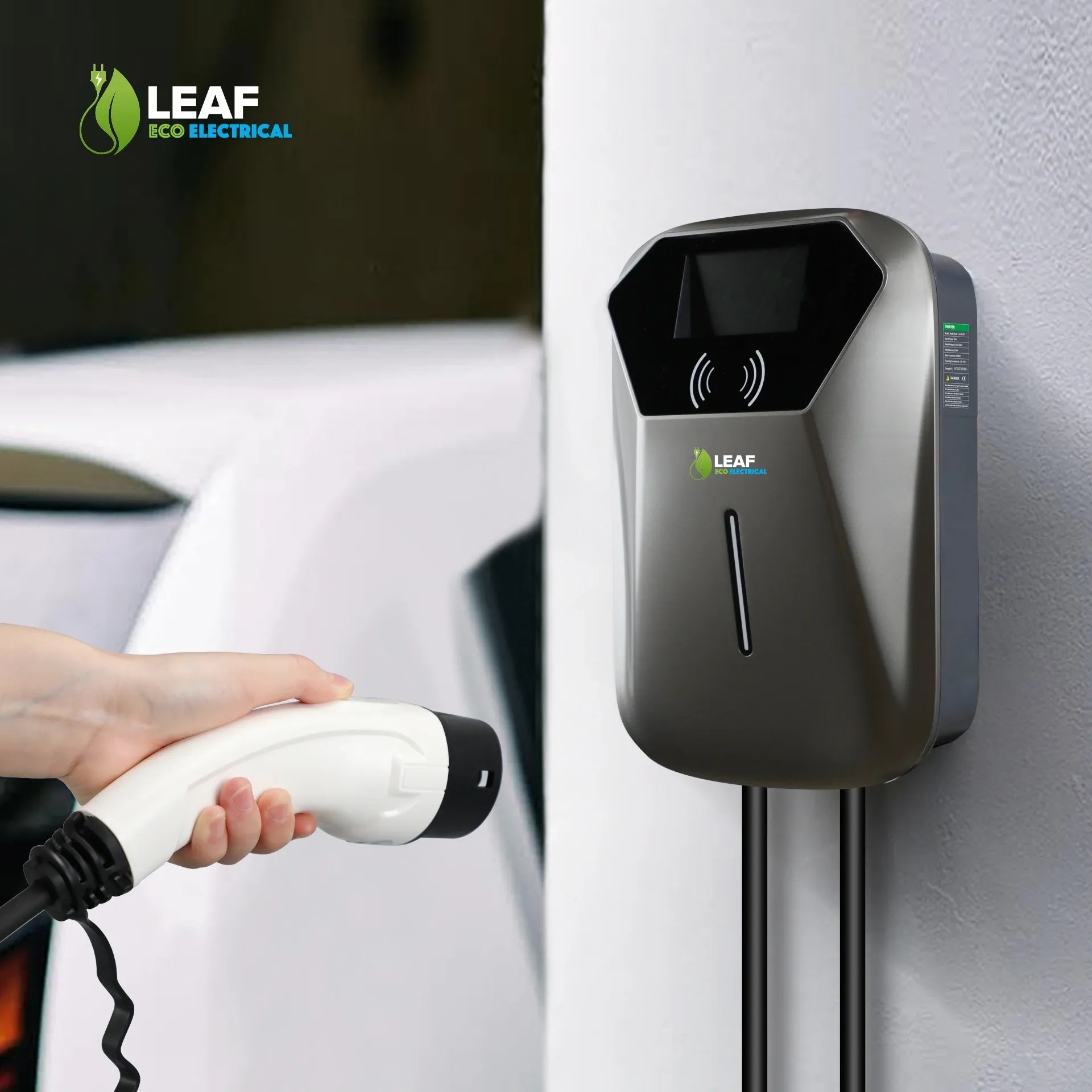 LEAF 22kW Tethered EV Charger – Grey | Three Phase | Smart Wi-Fi | Type 2 Main image