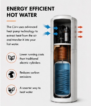 Cürv 200L Air Source Heat Pump Hot Water Cylinder Secondary image