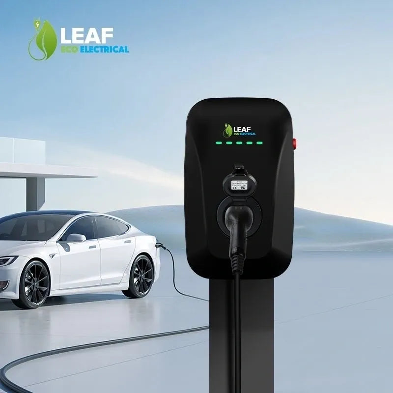 LEAF 7.2kW Untethered EV Charger – Black | Smart Wi-Fi | Type 2 Socket