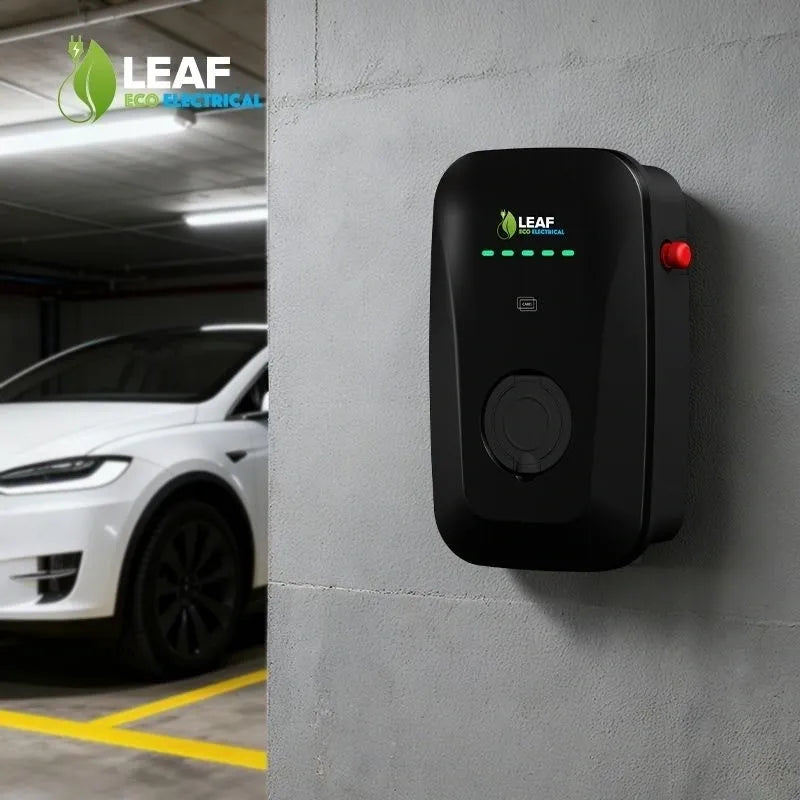 LEAF 7.2kW Untethered EV Charger – Black | Smart Wi-Fi | Type 2 Socket